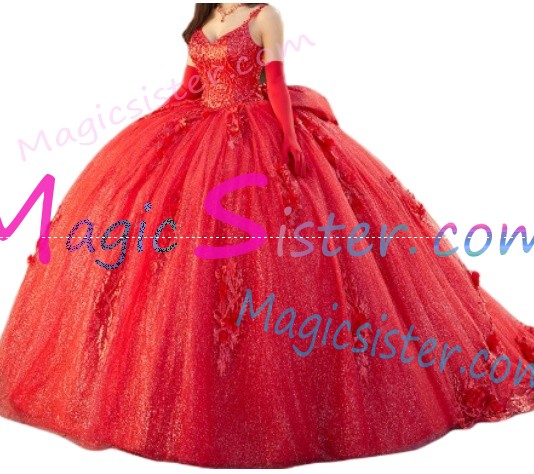 Red Luxurious Elegant Fashionable Quinceanera Dress