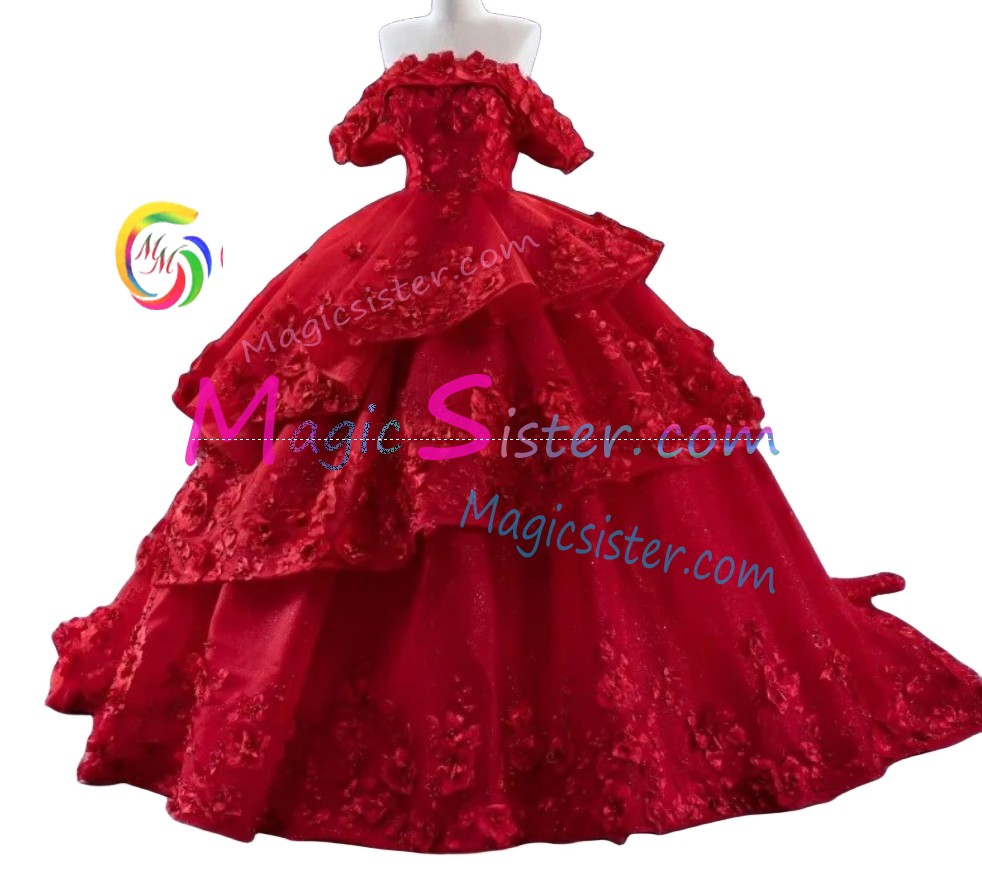 Red Luxurious Elegant Fashionable Quinceanera Dress