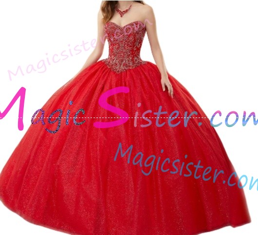 Red Luxurious Elegant Fashionable Quinceanera Dress