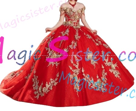 Red Luxurious Elegant Fashionable Quinceanera Dress