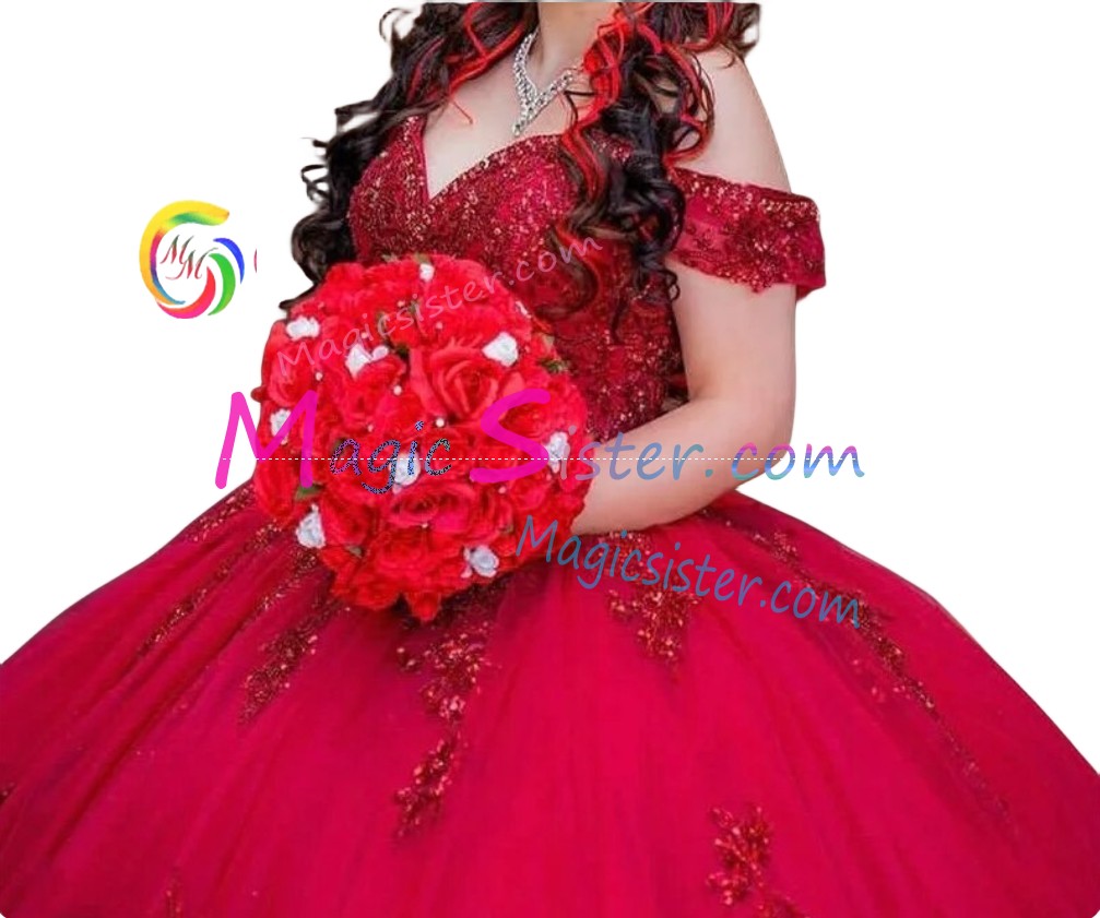 Red Luxurious Elegant Fashionable Quinceanera Dress