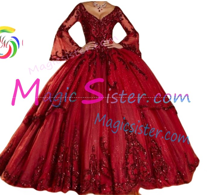 Red Luxurious Elegant Fashionable Quinceanera Dress