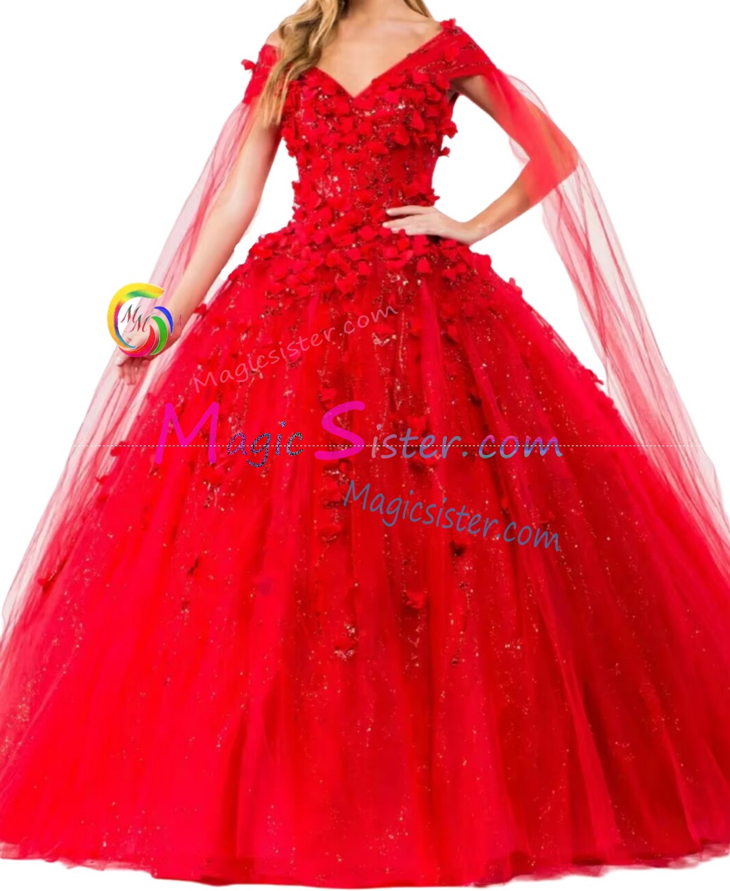 Red Luxurious Elegant Fashionable Quinceanera Dress