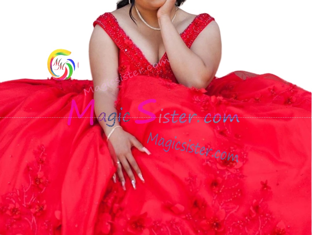 Topselling Luxurious Elegant Fashionable Red Quinceanera Dress