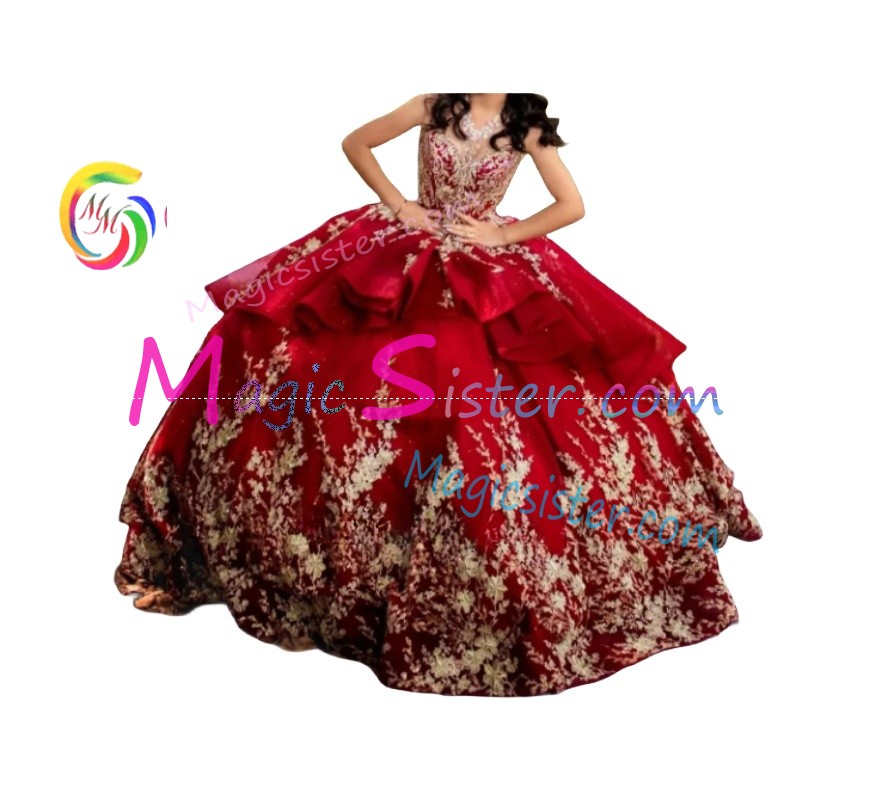 Topselling Beautiful Red Quinceanera Dress