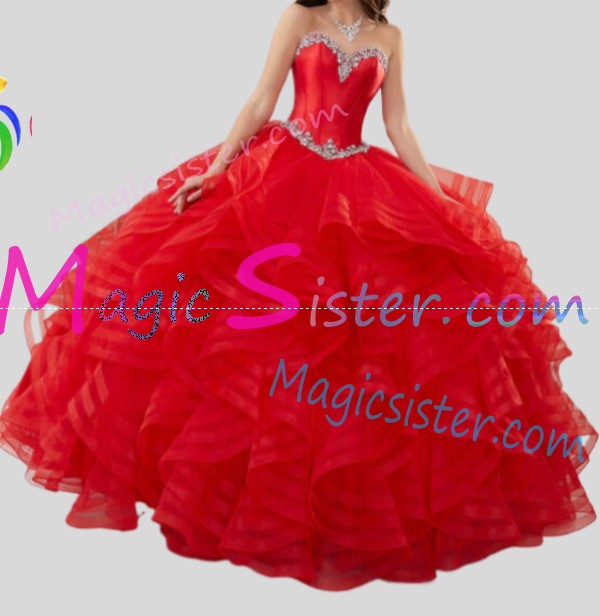 Topselling Instock Factory Red Quinceanera Dress