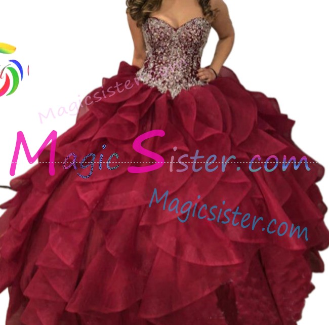 Hotselling Luxury Burgundy Quinceanera Dress