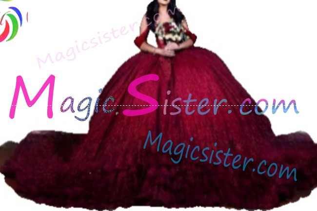 Hotselling Luxury Burgundy Quinceanera Dress