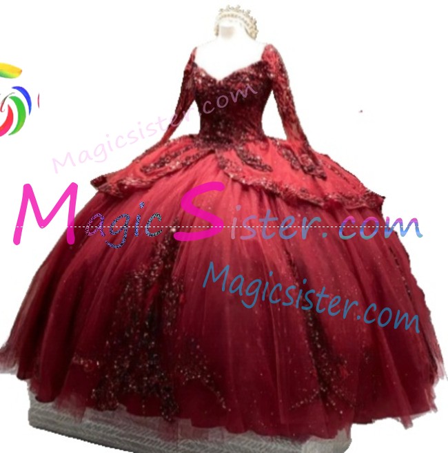 Hotselling Luxury Burgundy Quinceanera Dress