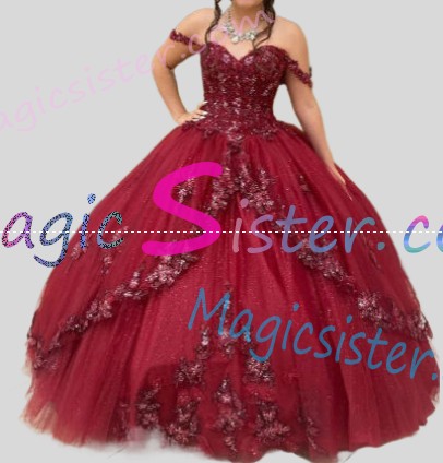 Hotselling Beautiful Burgundy Quinceanera Dress