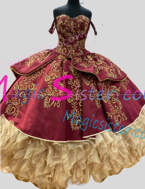 Hotselling Beautiful Burgundy Quinceanera Dress