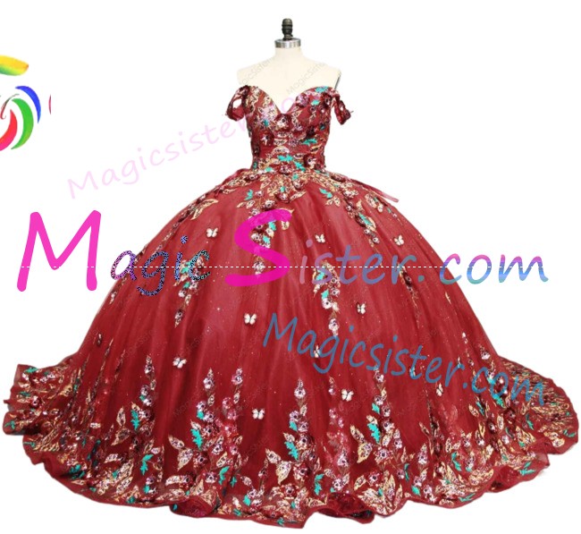 Hotselling Beautiful Burgundy Quinceanera Dress