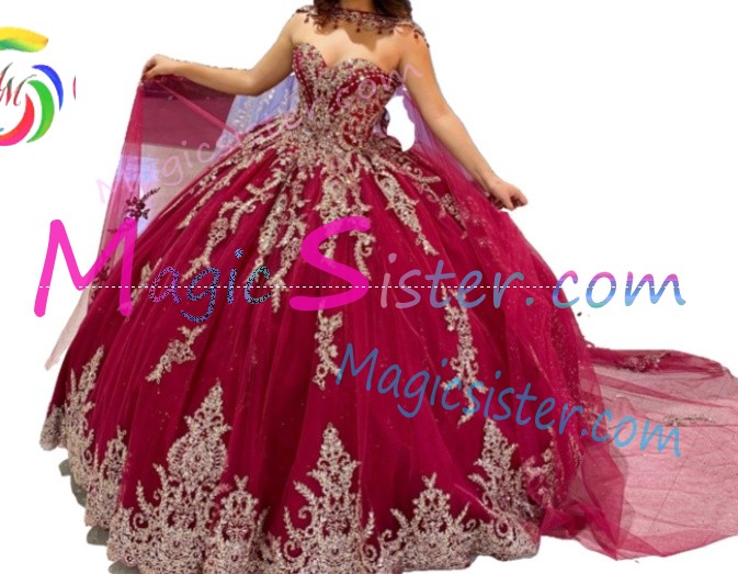 Hotselling Beautiful Burgundy Quinceanera Dress