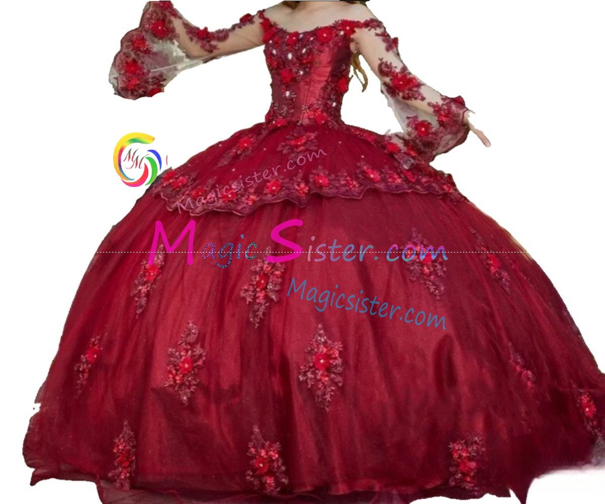 Hotselling Beautiful Burgundy Quinceanera Dress