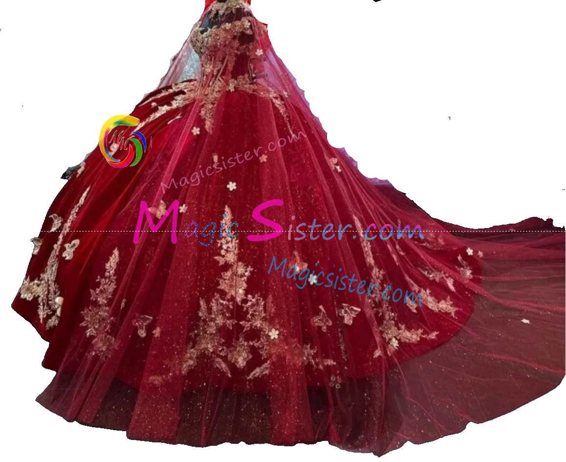 Hotselling Beautiful Burgundy Quinceanera Dress