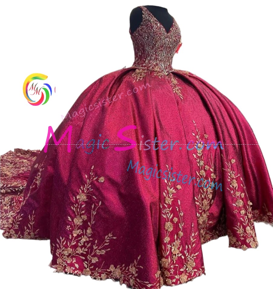 Hotselling Beautiful Burgundy Quinceanera Dress