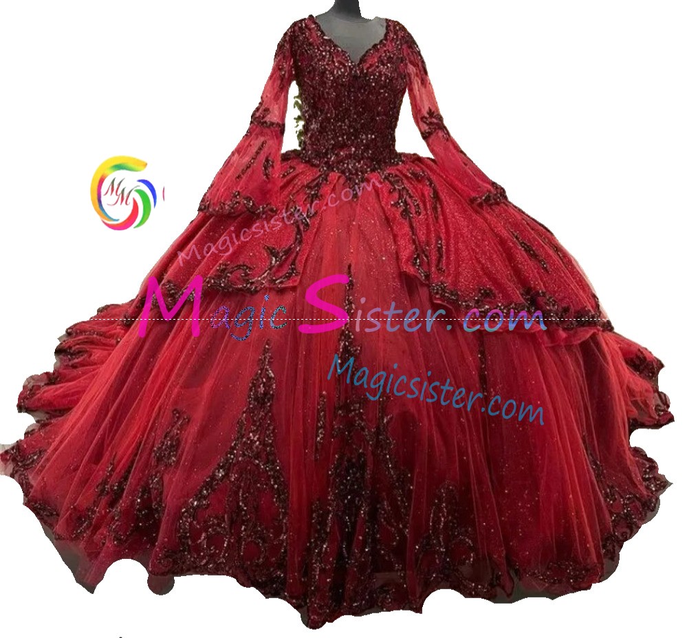 Hotselling Beautiful Burgundy Quinceanera Dress