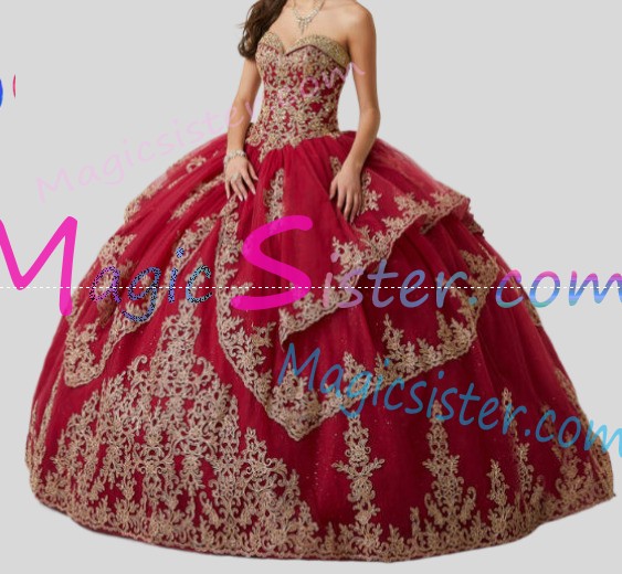 Hotselling Beautiful Burgundy Quinceanera