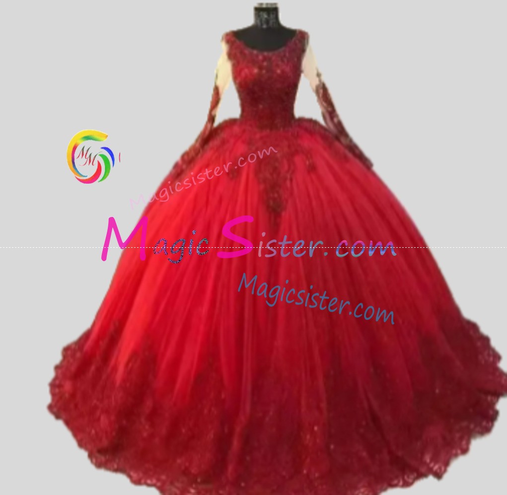 Hotselling Beautiful Burgundy Quinceanera Dress
