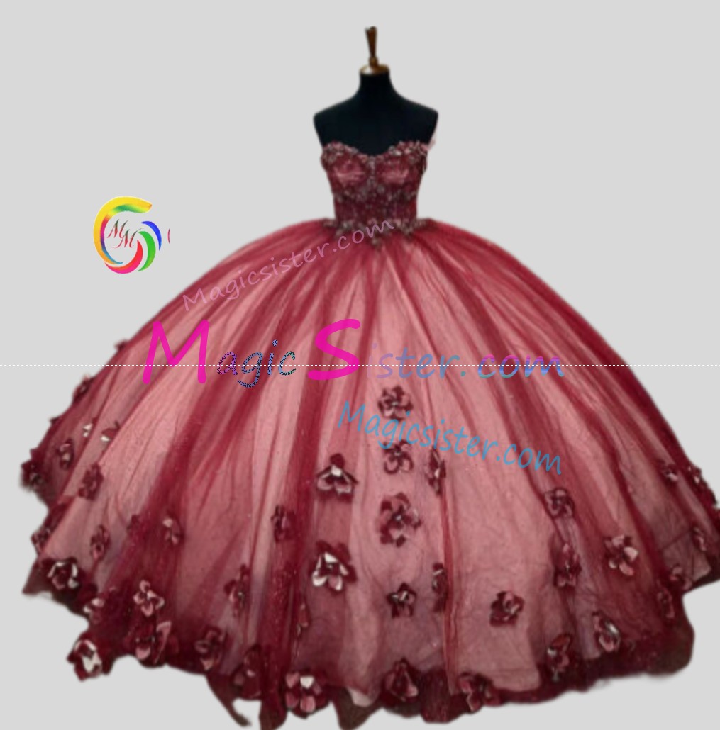 Hotselling Beautiful Burgundy Quinceanera Dress