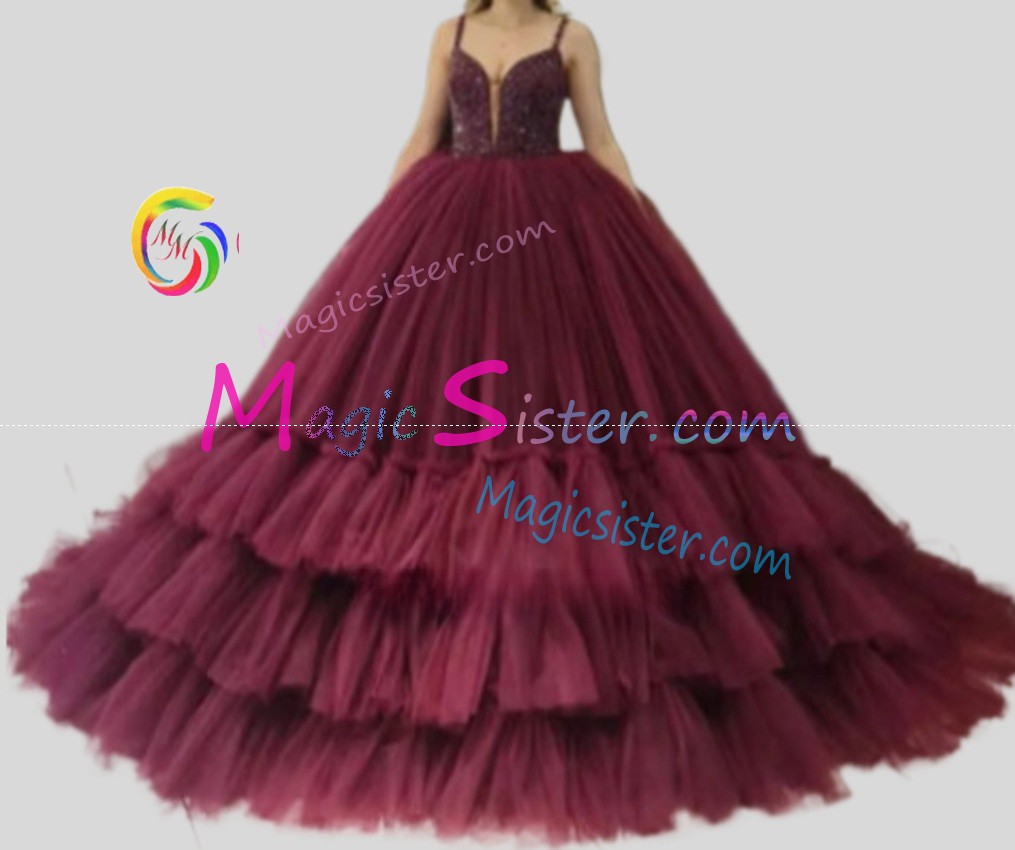 Hotselling Beautiful Burgundy Quinceanera Dress
