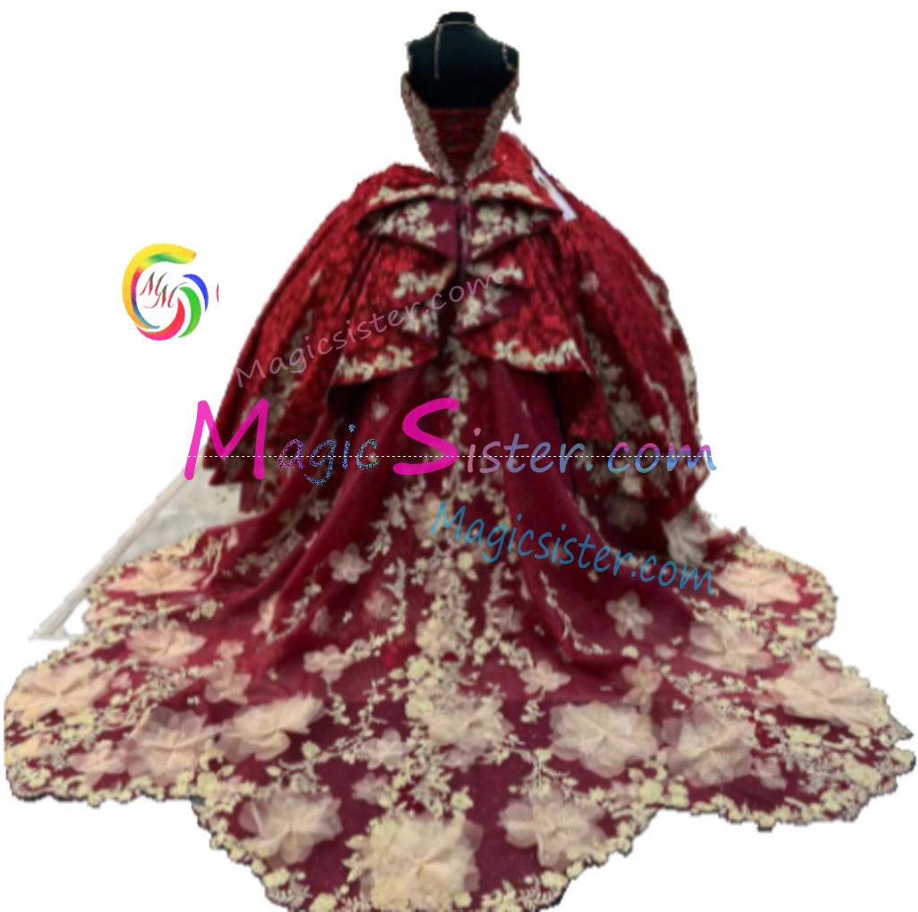 Hotselling Beautiful Burgundy Quinceanera Dress