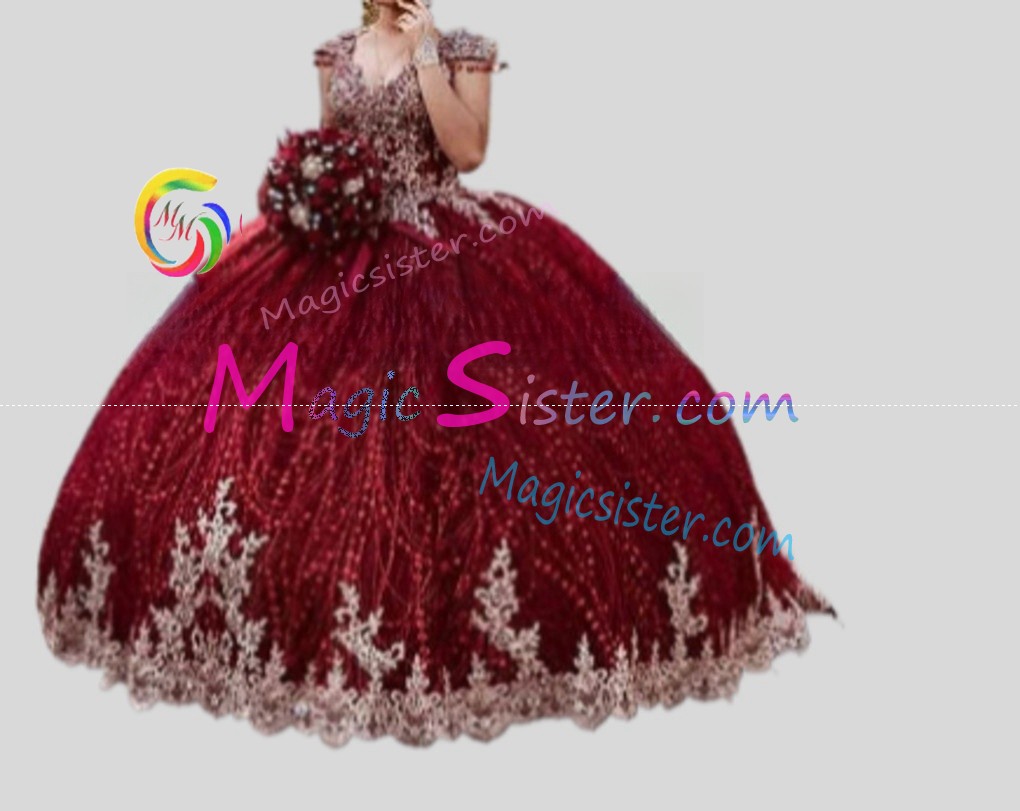 Hotselling Beautiful Burgundy Quinceanera Dress
