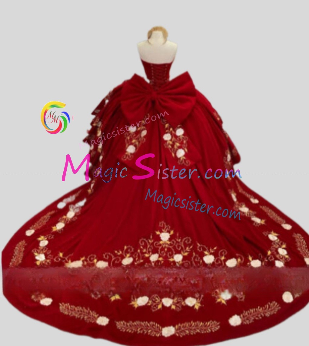 Hotselling Beautiful Burgundy Quinceanera Dress