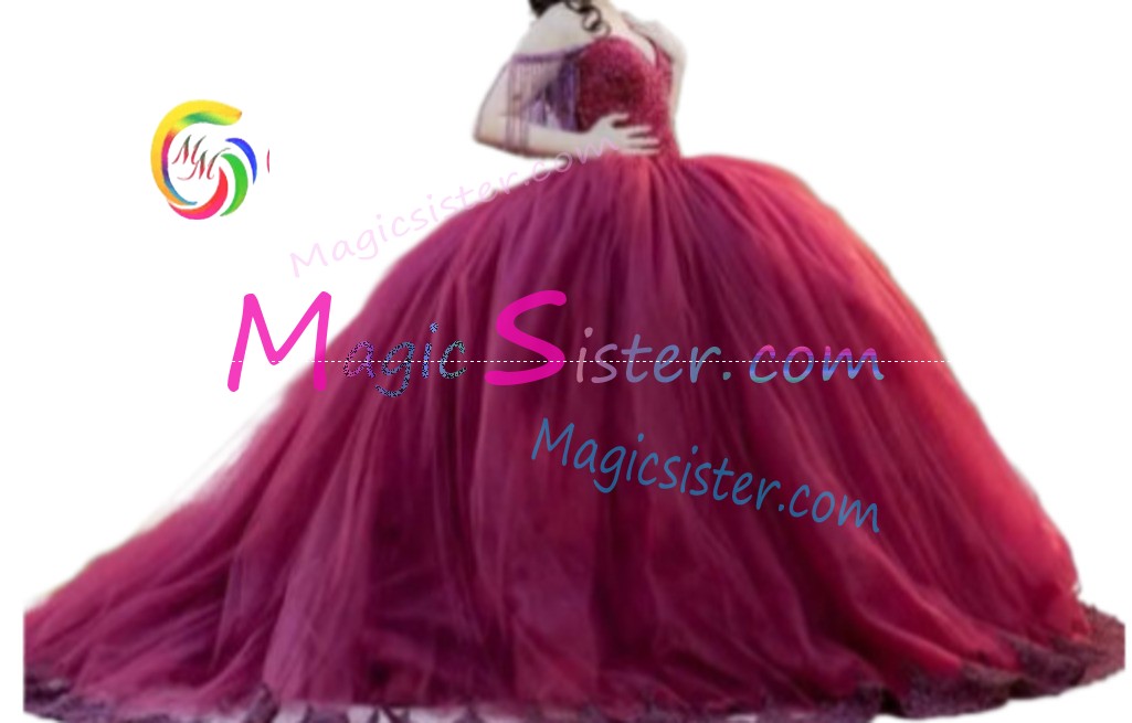 Hotselling Beautiful Burgundy Quinceanera Dress
