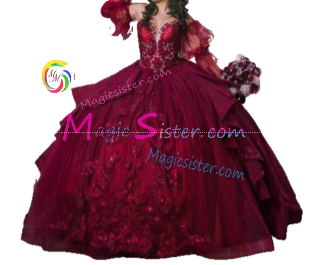 Hotselling Beautiful Burgundy Quinceanera Dress