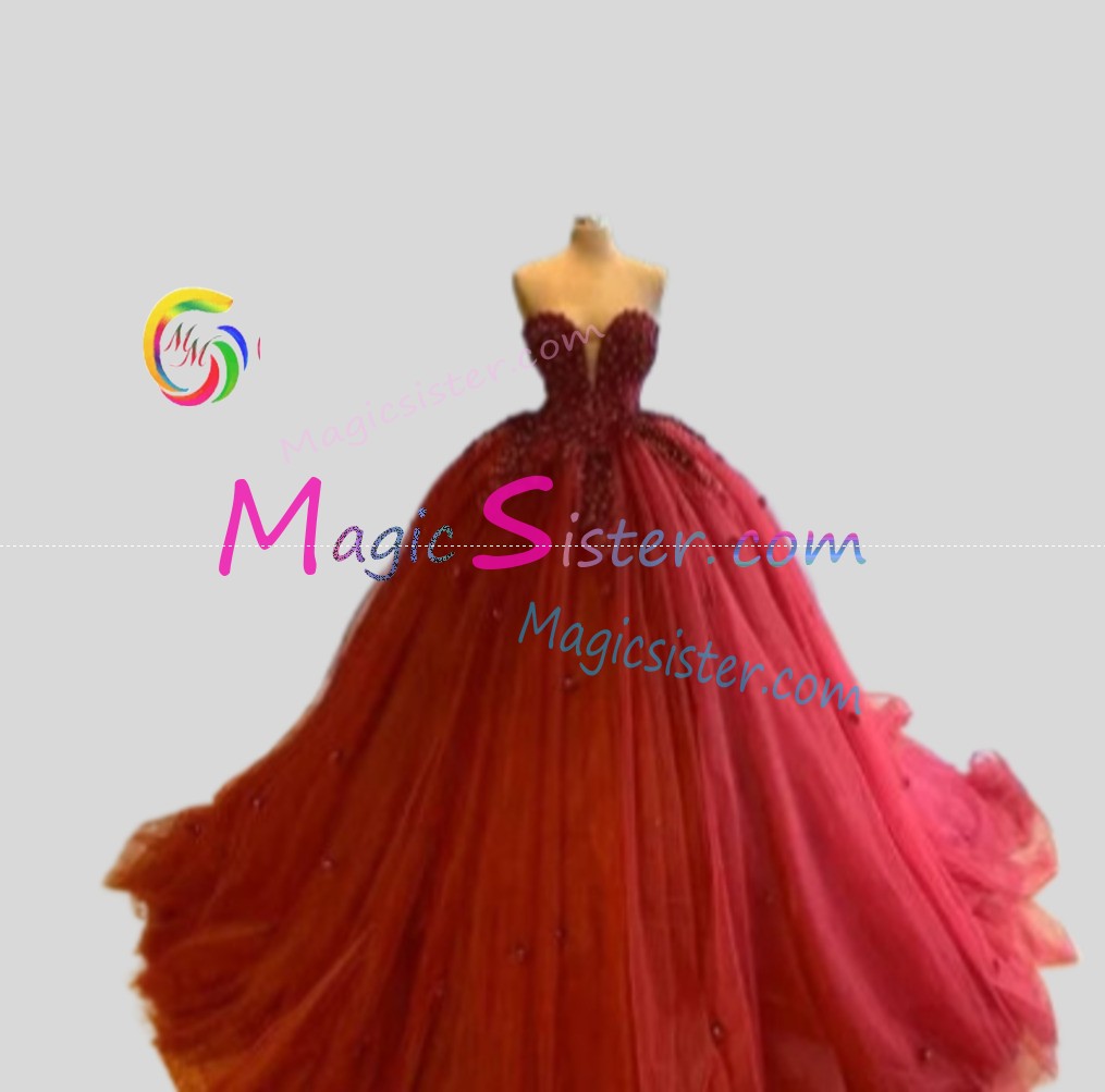Hotselling Beautiful Burgundy Quinceanera Dress