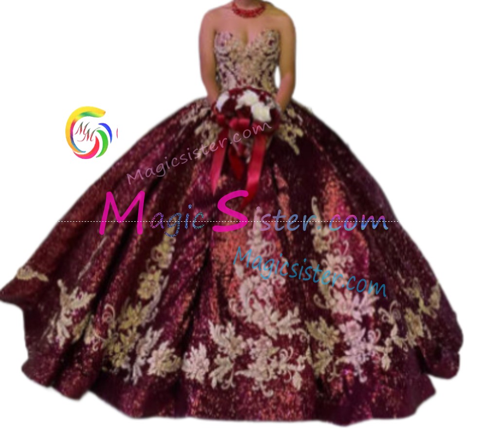 Hotselling Burgundy Quinceanera Dress