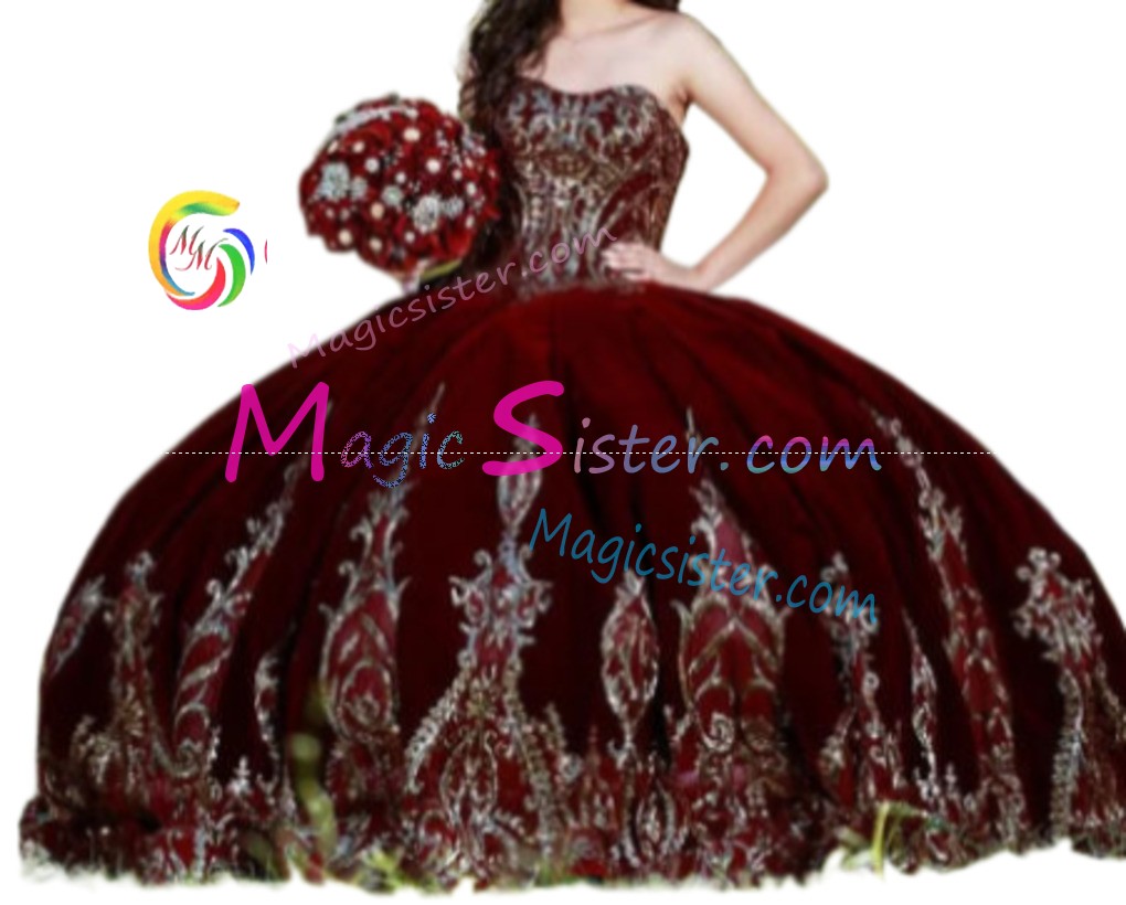 Hotselling Burgundy Quinceanera Dress