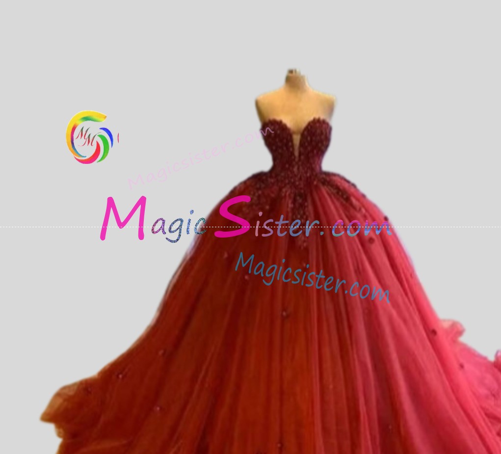 Hotselling Burgundy Quinceanera Dress