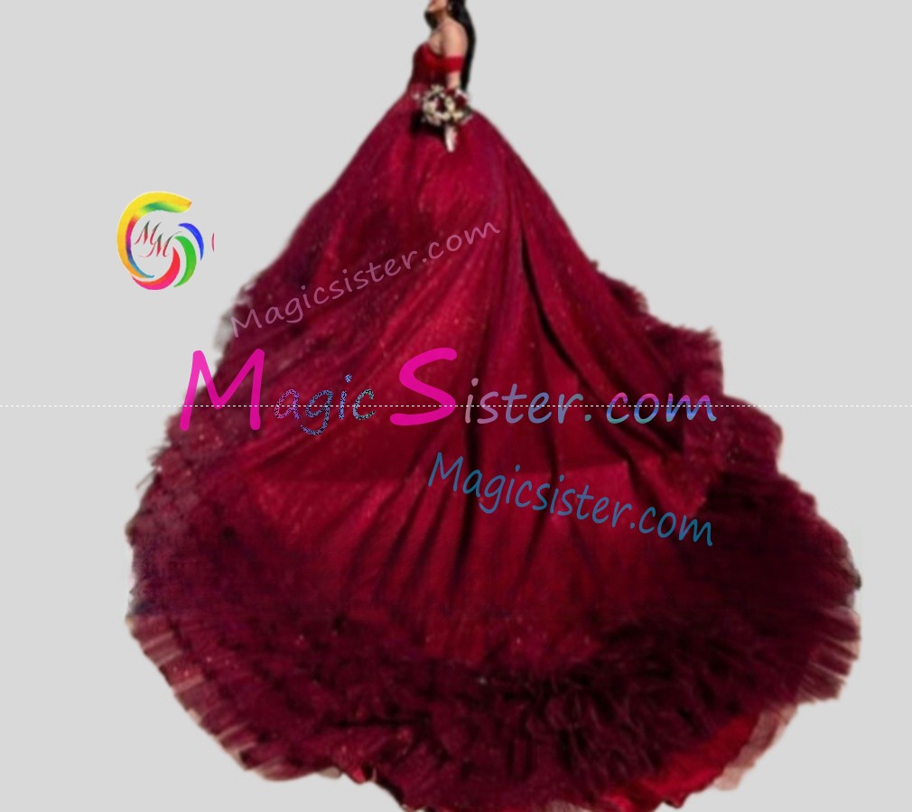Hotselling Burgundy Quinceanera Dress