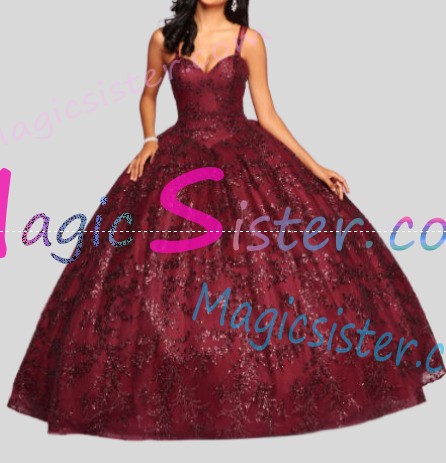 Hotselling Luxury Burgundy Quinceanera