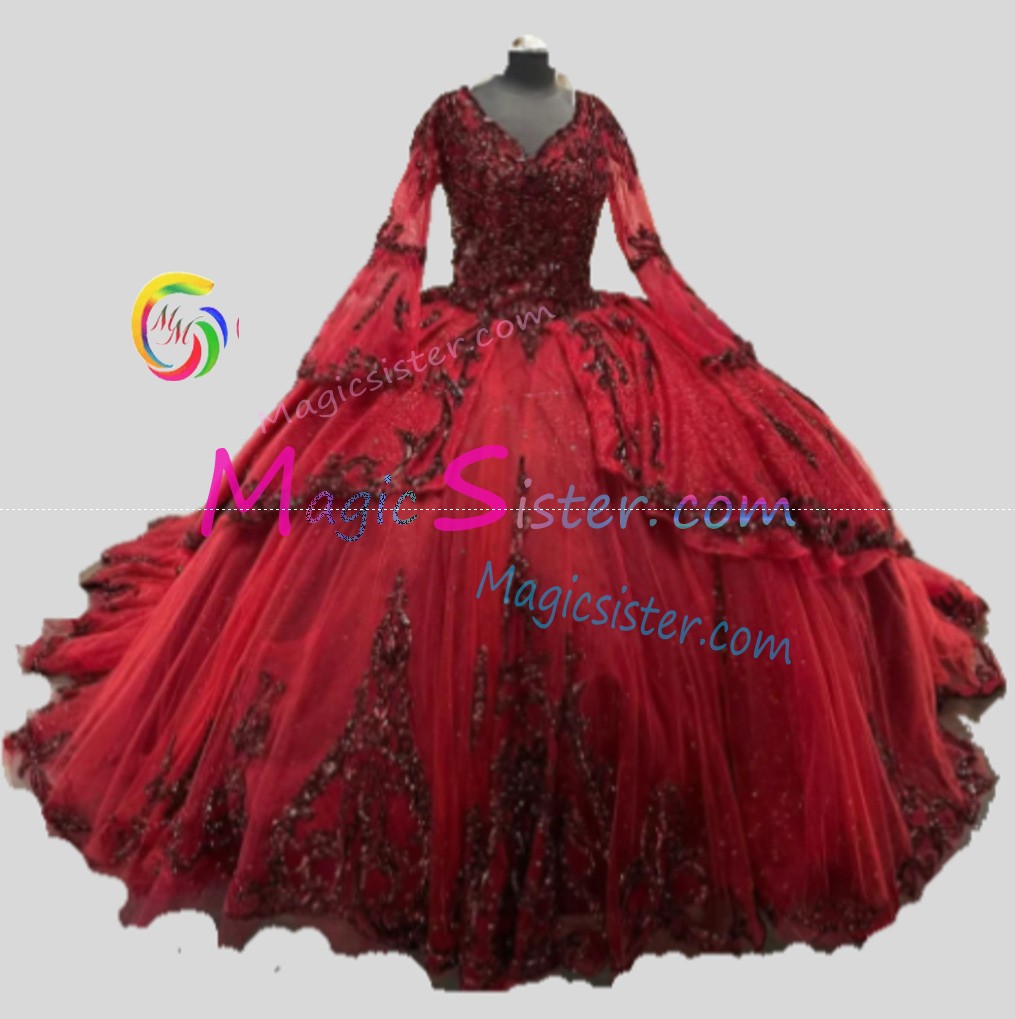 Hotselling Luxury Burgundy Quinceanera Dress