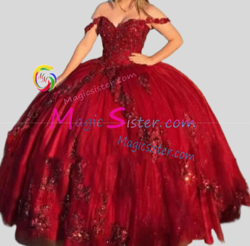 Hotselling Luxury Burgundy Quinceanera Dress