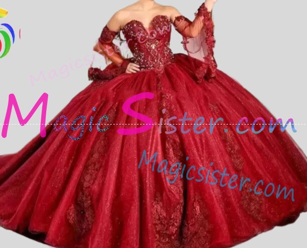 Hotselling Luxury Burgundy Quinceanera Dress