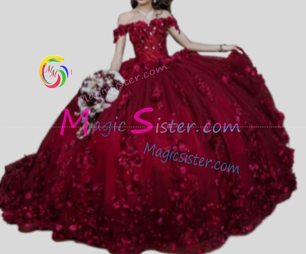 Hotselling Luxury Burgundy Quinceanera Dress