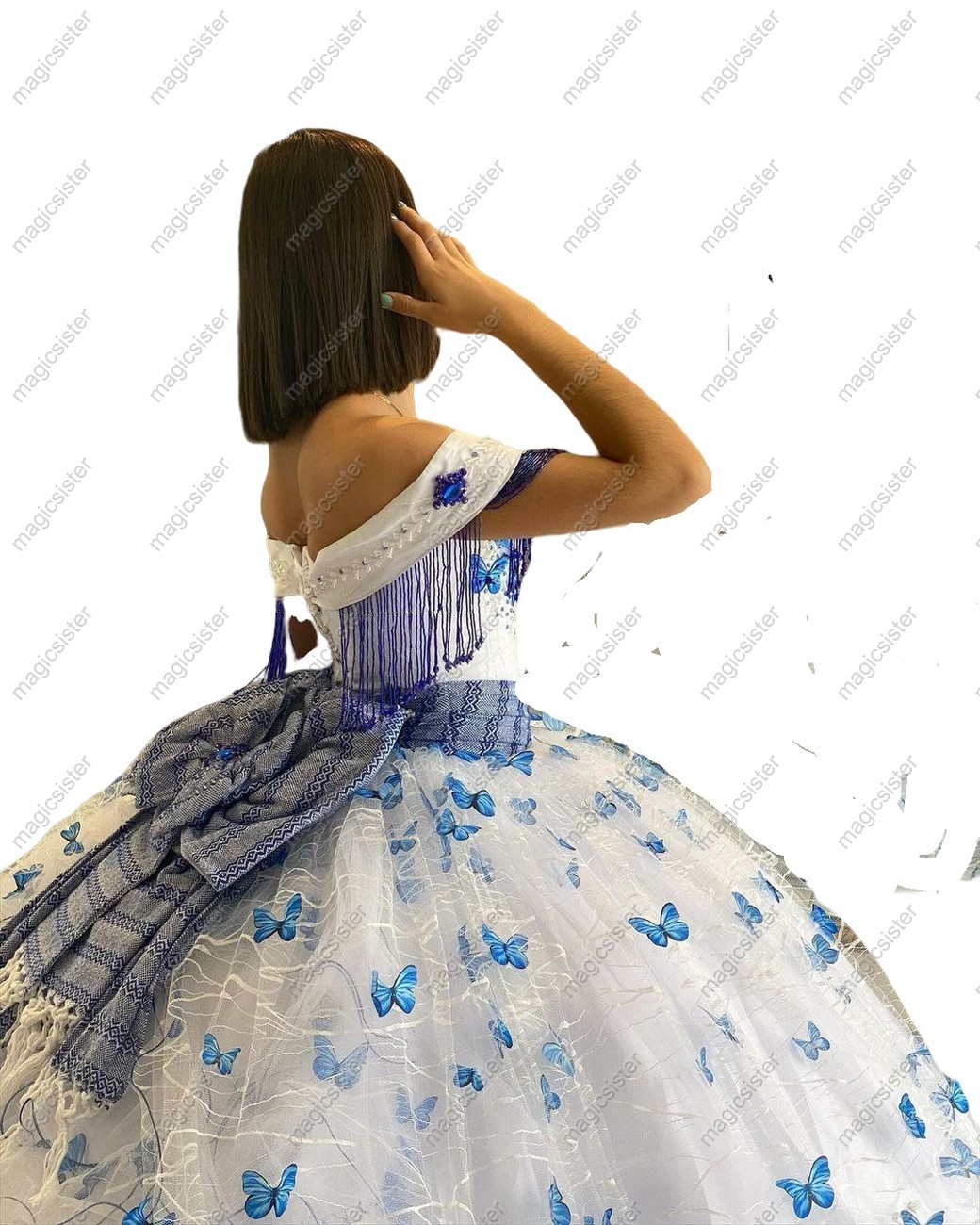 Instock Factory Wholesale Butterfly Quninceanera Dress