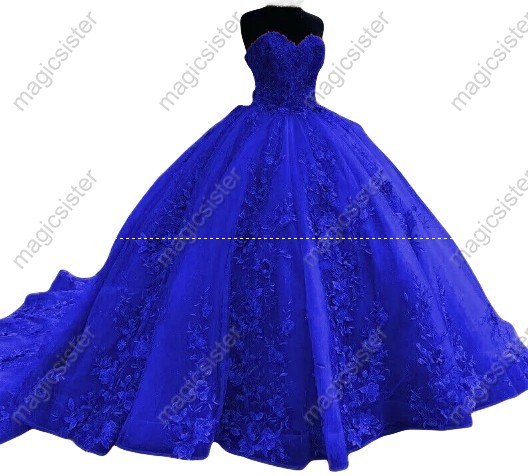 Luxurious Factory Wholesale Floral Appliques Quinceanera Ball Gowns
