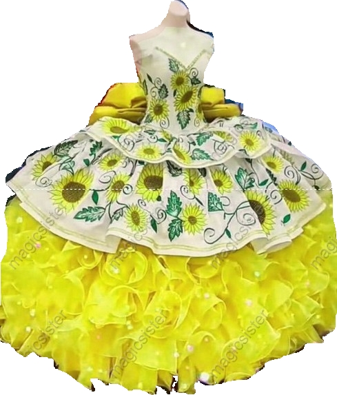 Hot Selling Factory Wholesale Sunflower Quinceanera Dress