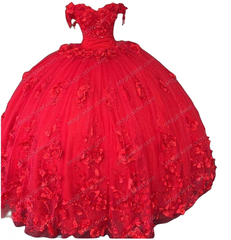 Instock 3D Flowers Quinceanera dresses