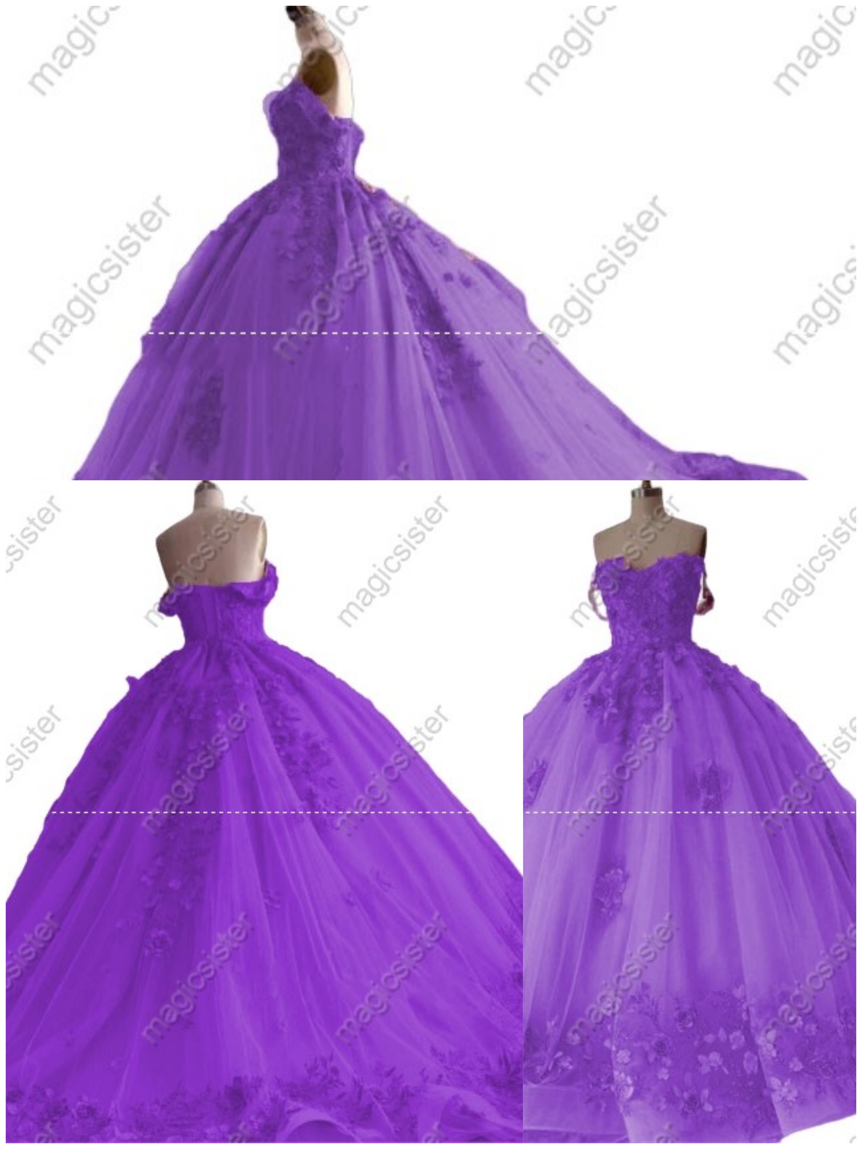Factory Wholesale Customized 3D Floral Quinceanera Dress