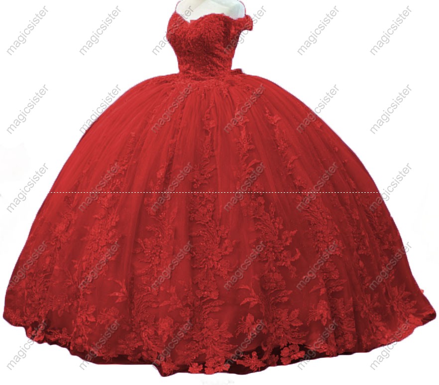 Glitter Factory Wholesale Floral Appliques Quinceanera Dress