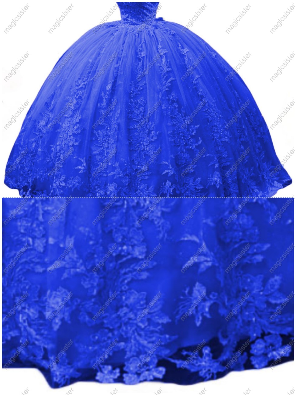 Glitter Factory Wholesale Floral Appliques Quinceanera Dress