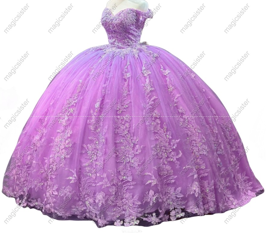 Blush Glitter Factory Wholesale Floral Appliques Quinceanera Dress