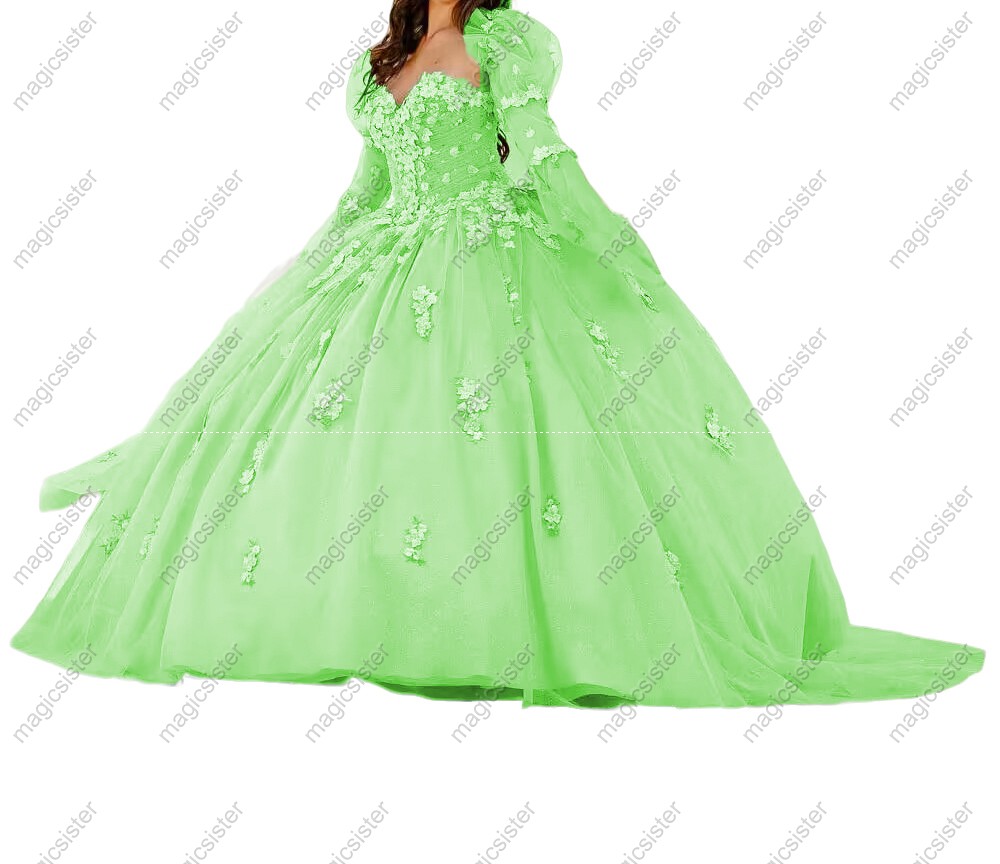 BELL SLEEVE STRAPLESS BALL GOWN