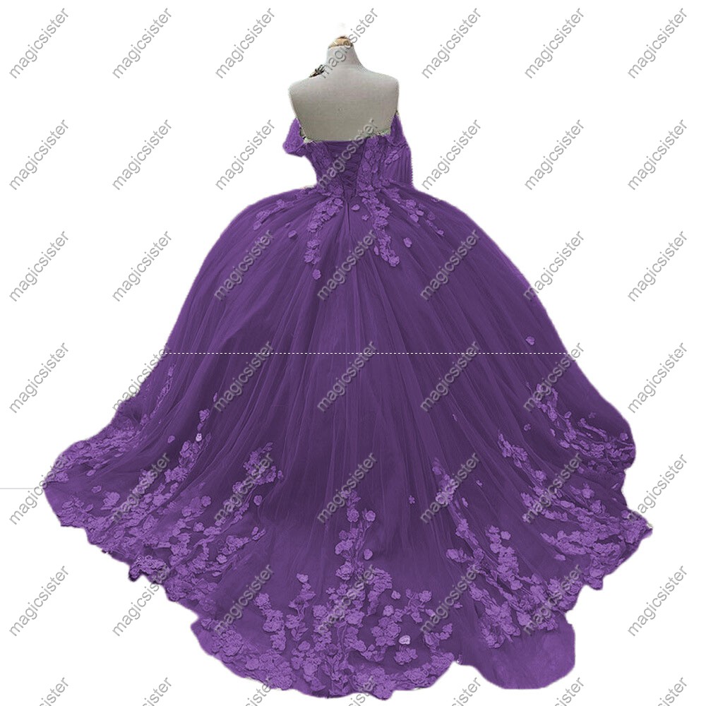 Factory wholesale 3D flower backless quinceanera dress